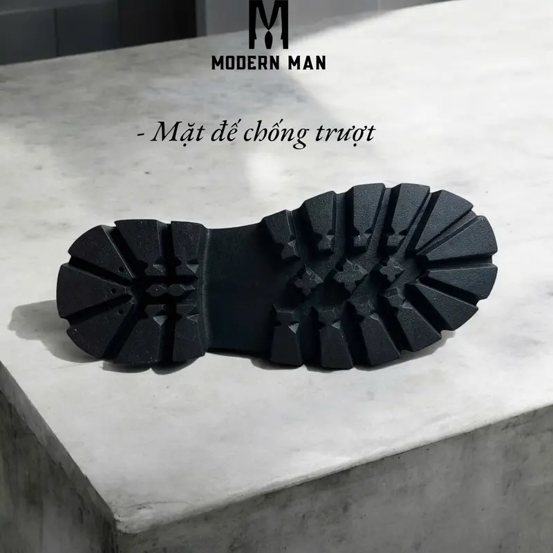 Giày derby chunky COMMADO MODERN MAN da sít , mũi tròn  - Đế khâu cao 7cm 1