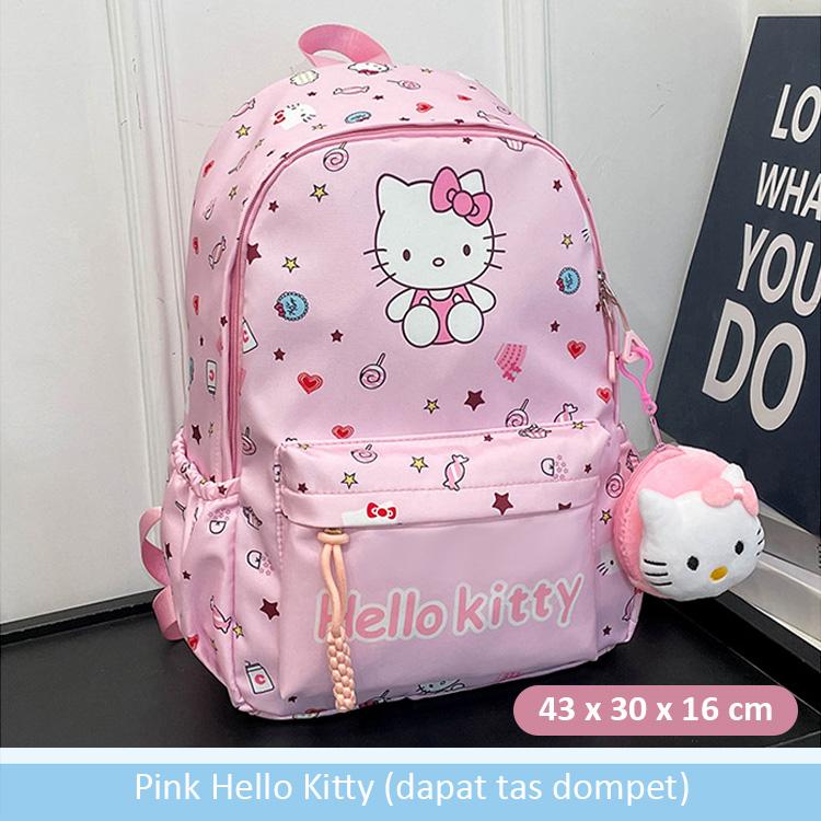 Product Introduction of Tas Ransel Sanrio Besar SD SMP SMA Kuromi Pochacco Melody & Hello Kitty | CL08 Kivaro Anak Motif Fashion 45