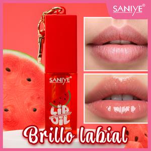 SANIYE Gloss Lip Oil Hidratación Profunda con Llavero Efecto Volumen Natural, Nutre Repara y Da Brillo Extremo