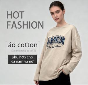 Áo thu đông dài tay chất cotton phù hợp cả nam và nữ