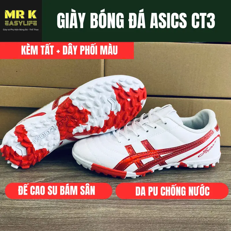 [MỚI] Giày Đá Bóng Nam ASICS CT3, đế cao su TF, khâu full đế, êm, tặng kèm tất + dây phối màu, Sport, Đá Banh sân cỏ nhân tạo, thể thao, tập thể dục 0
