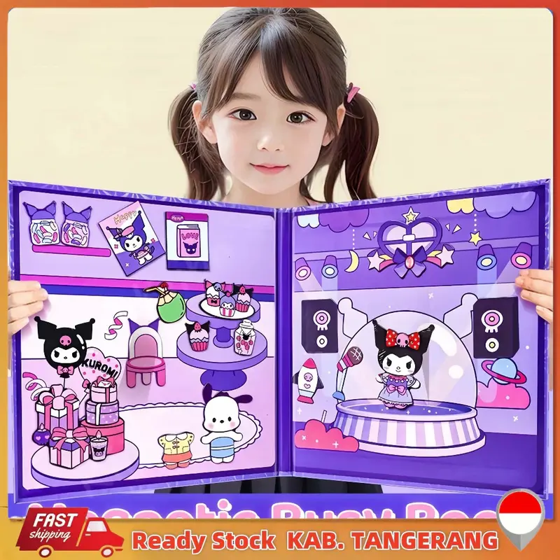 Buku Stiker Magnet Karakter Magnetic Sticker Books Buku Mainan Edukasi Quiet Books Magnetic Suction Karakter Edukasi / Magnetic Sticker Book / Quite Book Sanrio 0