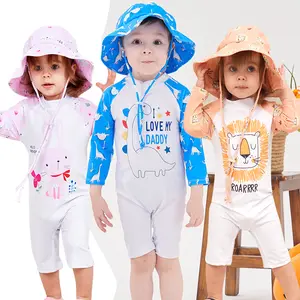 Baju Renang Bayi Toddler children Jumpsuit Rabbit Dino Lion & topi swimsuit