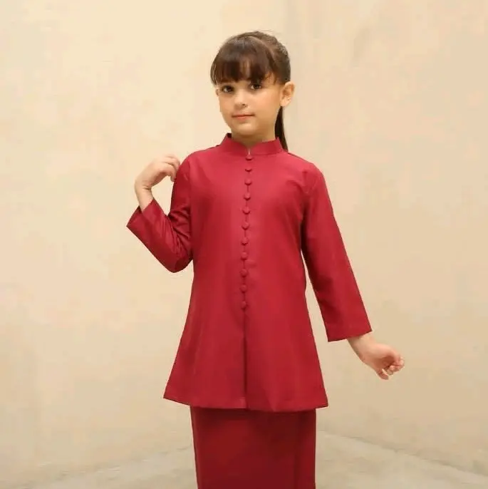 BAJU ANAK ZAHEERA KURUNG MELAYU KANCING BAJU LEBARAN MELAYU Muslim Wanita Setelan Panjang