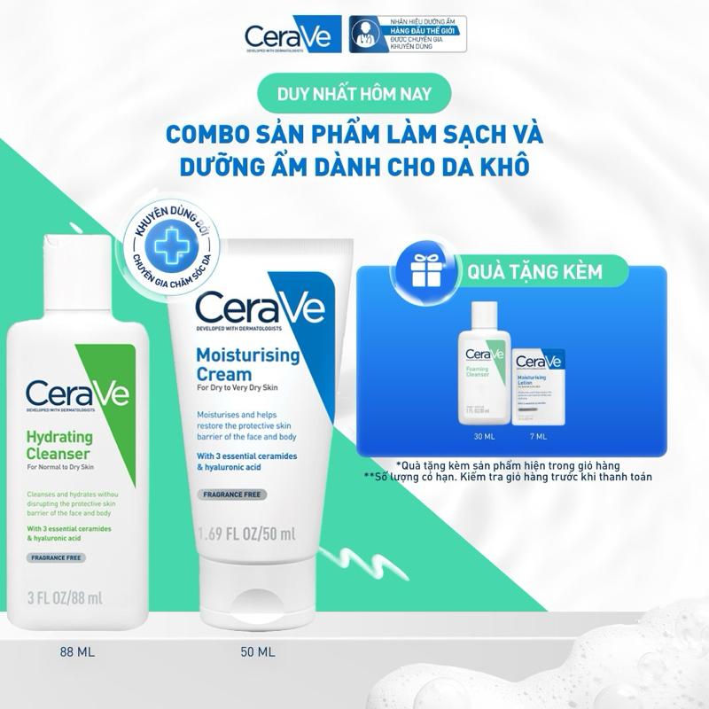 Bộ sản phẩm làm sạch và dưỡng ẩm dành cho da khô