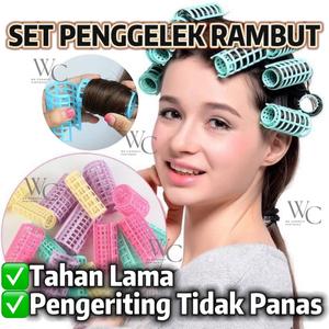 Bangs Curling Iron Operasi Mudah Gaya Rambut DIY Tak Panas Tahan Lama Gugusan Penggulungan Plastik Alat Rod Penggulung Pengeriting Klip Peranti Bangs Curling Iron Simple Operation Heatless Winding Cluster Plastic Curling Roller Tool Device Clip Curler