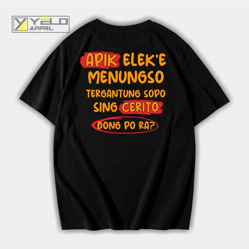 kaos katun apik elek e menungso cotton combed 24s dtf Lembut Nyaman 1
