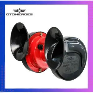 OTOHEROES Type R Klakson Keong Mobil Air Horn 12V 60dB 2 PCS Material ABS dan Metal Suara Kencang Frekuensi 410-510 Hz Kompatibel dengan Mobil Truk dan Motor DC 12V Baut Pelat Termasuk - Car
