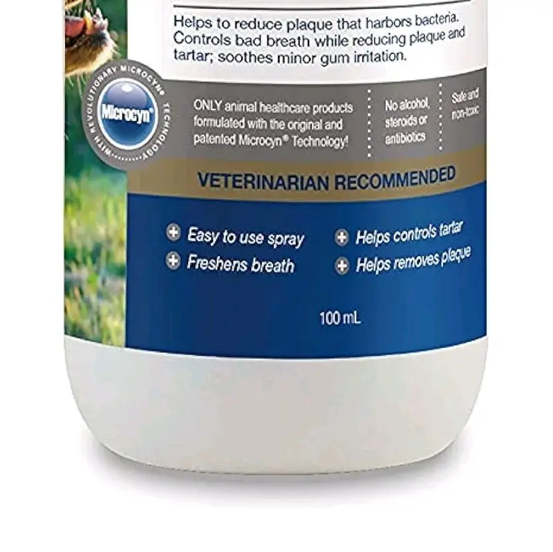 MicrocynAH Oral Care Spray 4oz 118ml - dental and gum care for dog cat rabbit chinchilla horse pembersih plak gigi bau mulut anjing kucing kelinci kuda marmut 3