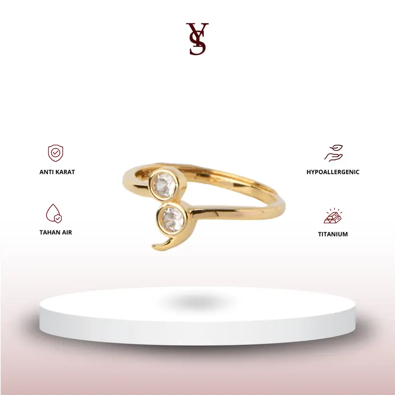 Semicolon Ring CINCIN Semicolon Titanium Anti Karat | Your Soul Jewelry 0