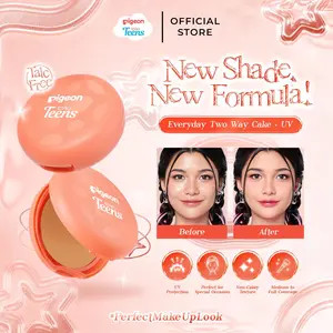 PIGEON TEENS EVERYDAY TWO WAY CAKE + UV FILTER |Bedak Foundation Padat Remaja|Medium To Full Coverage Look