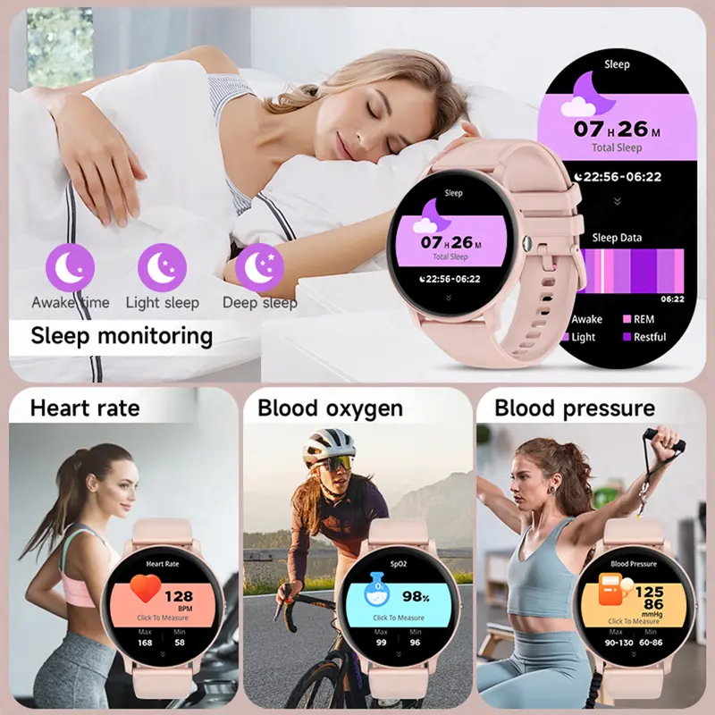 LIGE New 2025 Jam Tangan Pintar Wanita Panggilan Bluetooth Pelacak Kebugaran Pemantauan Tidur Smartwatch For Android iO 5