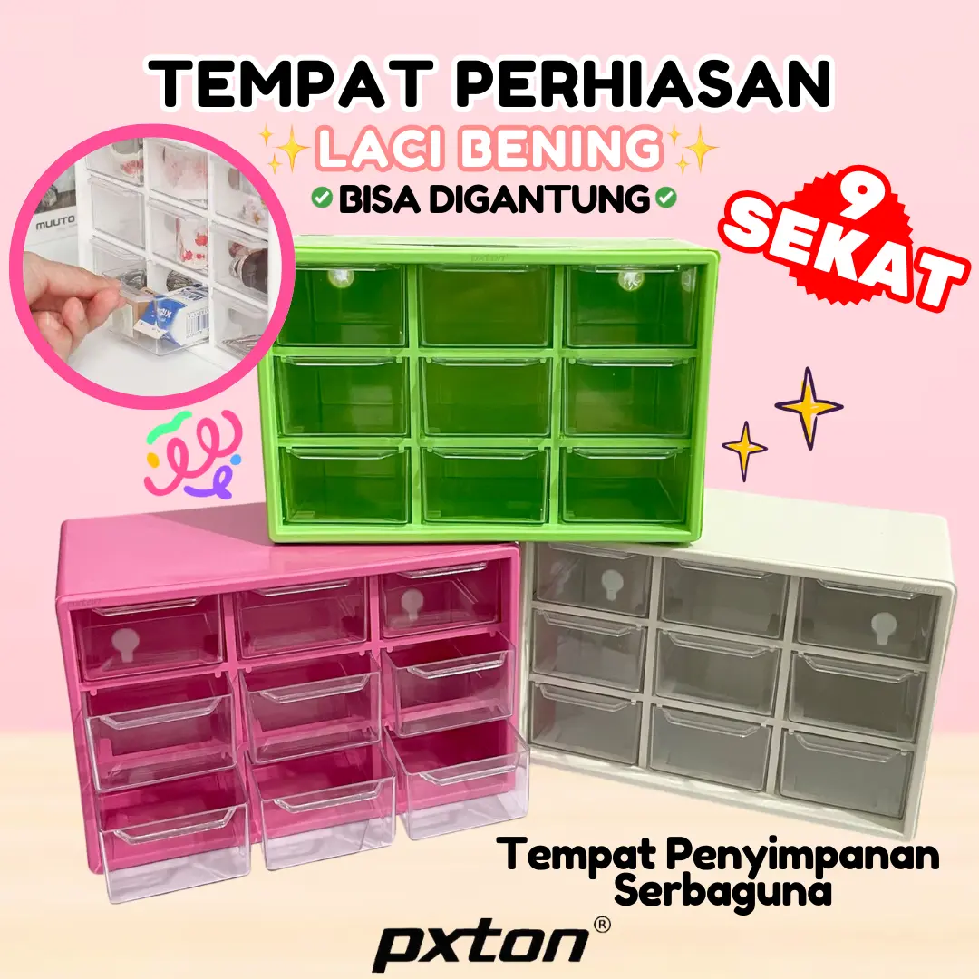 Tempat perhiasan / KOTAK LACI MINI SERBAGUNA | JIUGONGGE STORAGE BOX | KOTAK PERHIASAN | KOTAK AKSESORIS / Rak kosmetik