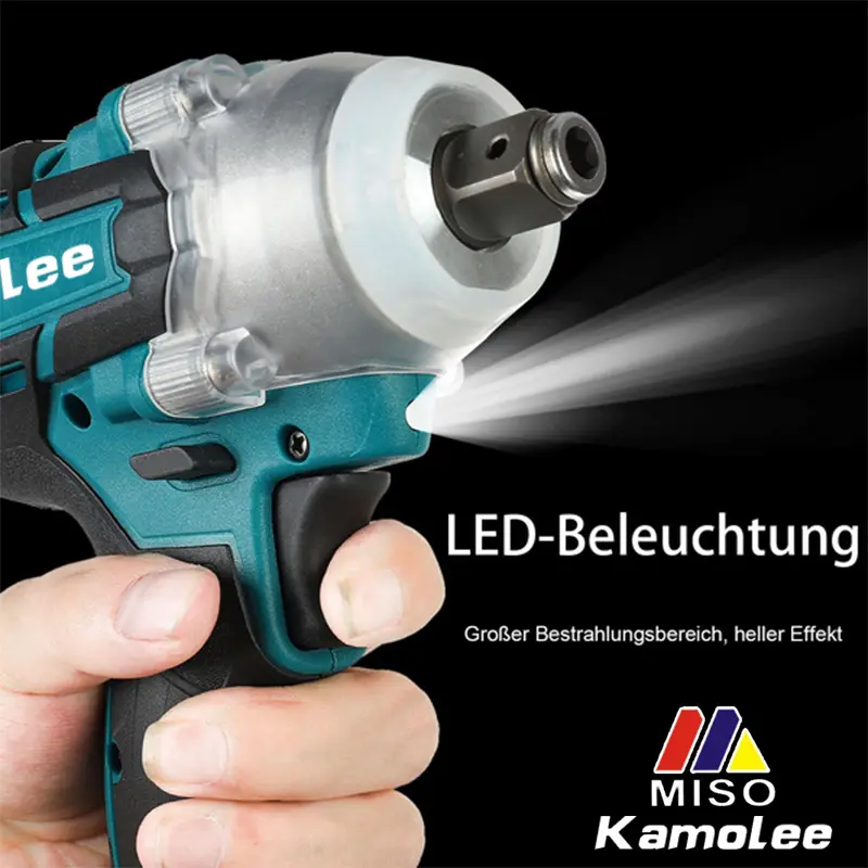 Kamolee DTW285 520 N.m Torsi Electric Impact Wrench 1/2"1/4" Dual Function [baterai tidak termasuk] 5