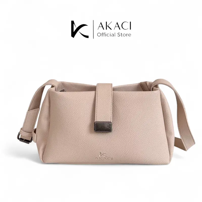 Shoulder Bag wanita NAOMI Akaci 09-8477 Bahan kulit sintetis 1 ruang Tas selempang cewek terbaru tas kuliah kerja simpel murah 5