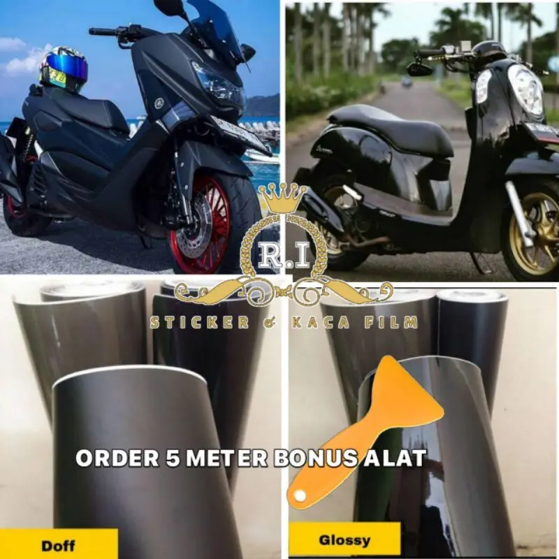 Skotlet Sticker Warna Hitam Doff / Glosy Skotlet Motor Mobil Otomotif Skotlite Sticker