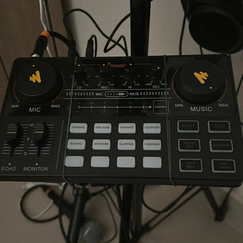 Maono AM200 - Kontroler DJ dengan Fitur MIC dan MUSIC - Alat Musik Profesional untuk Performa Live