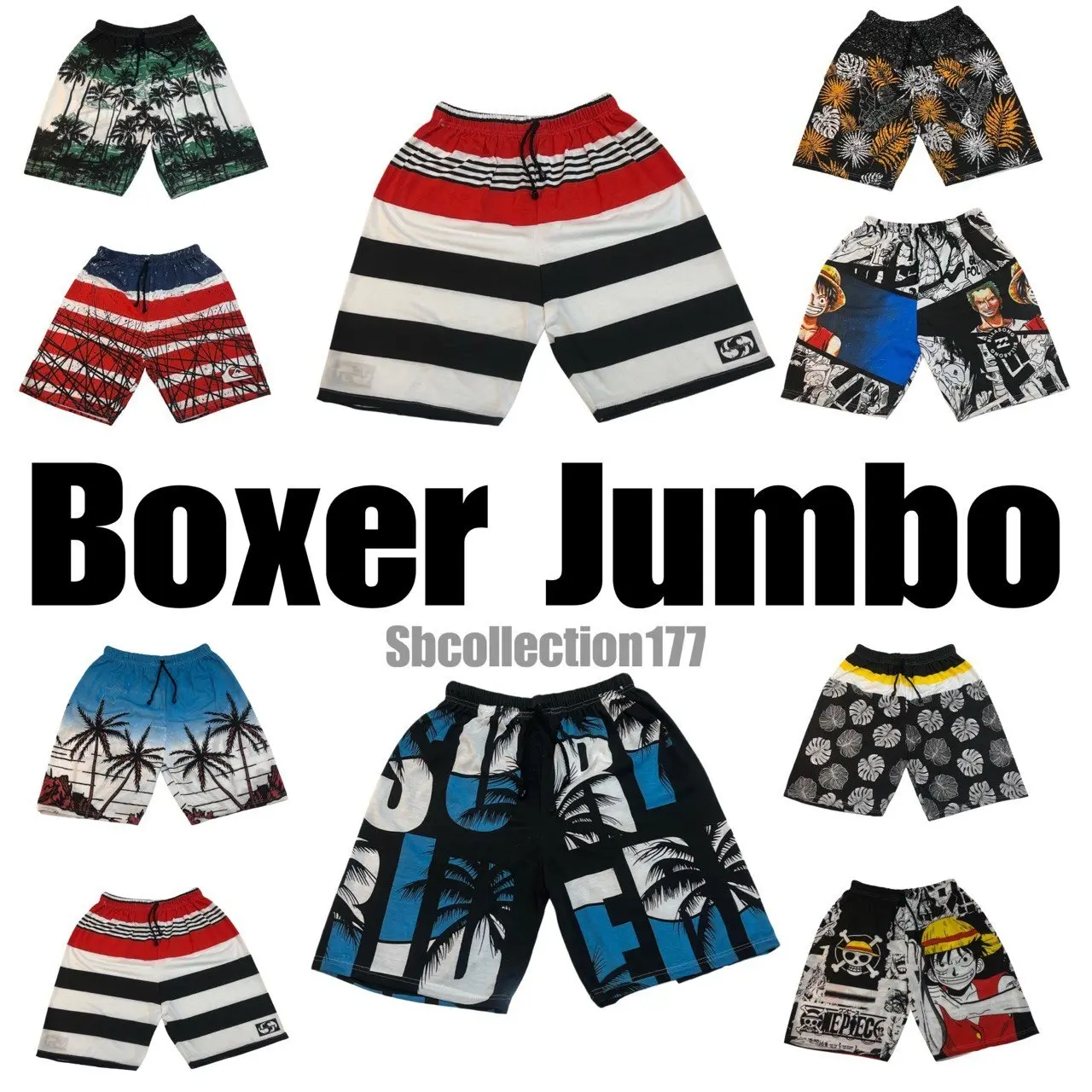 PAKET BOXER JUMBO PRIA WANITA BAHAN KAOS PREMIUM 2PCS/4PCS