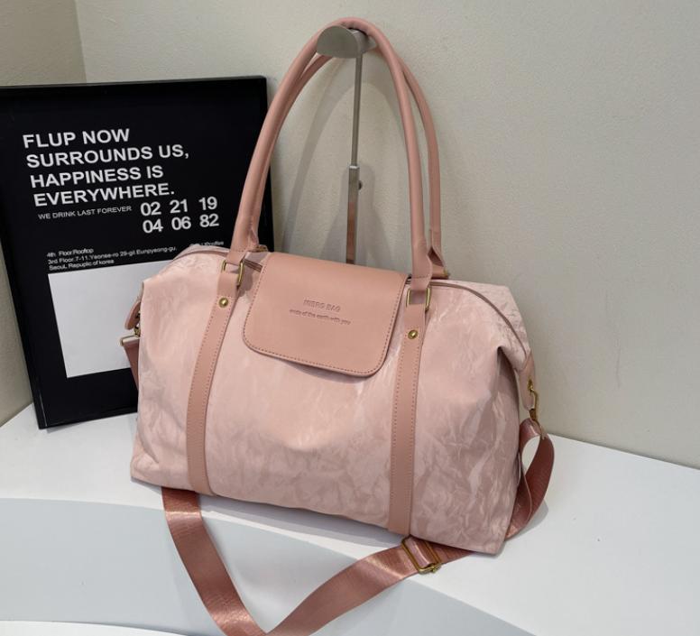 Túi trống nữ canvas T52, túi du lịch ngắn ngày phong cách retro, phối da thời trang trẻ trung