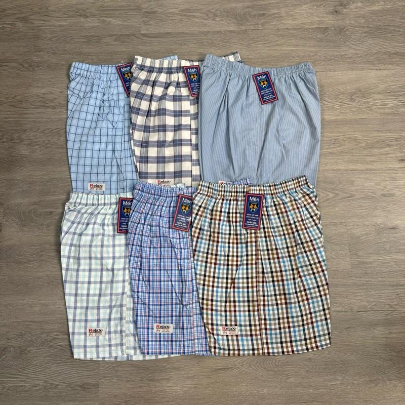 COMBO 3 hoặc 5 quần CÓ TÚI - MEN PT Quần Short Caro Nam Trung Niên phôm dài ngang gối chất vải kate cotton có túi hai bên thoáng mát thoải mái mặc nhà mặc ngủ