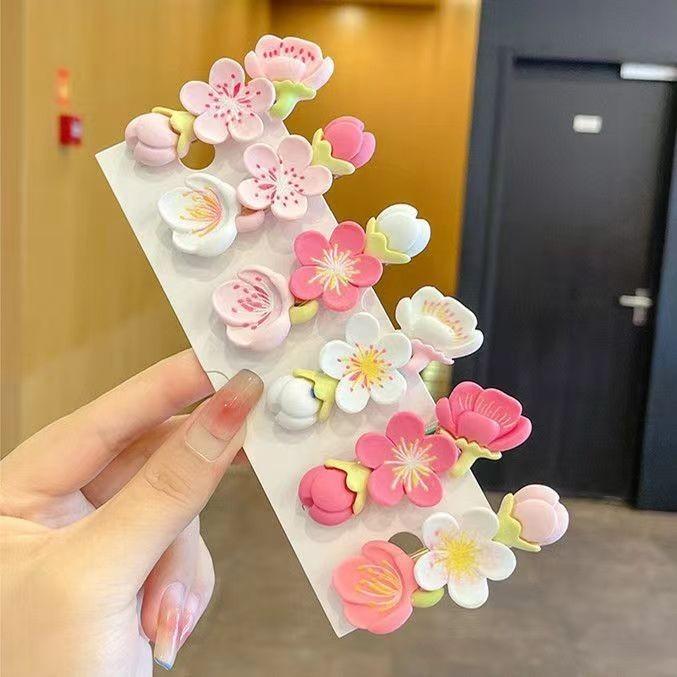 Klip Rambut Sakura Hair Clip Flower Hair Pin Pink Peach Blossom ...