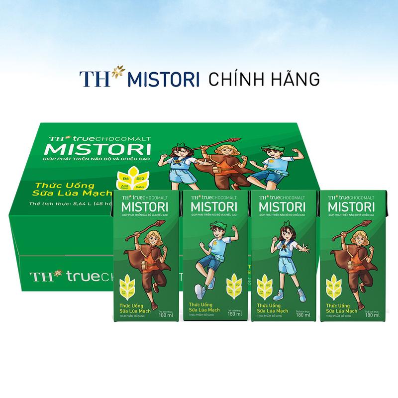  Thùng 48 hộp thức uống sữa lúa mạch TH true CHOCOMALT MISTORI 180 ml  180 ml x 48  