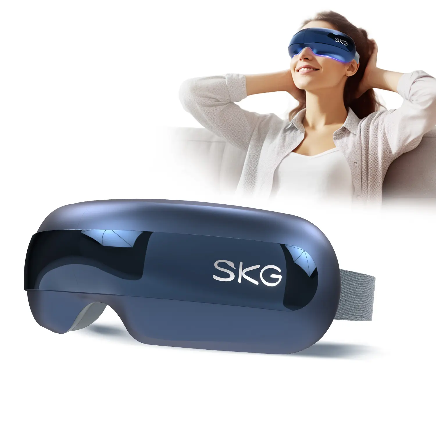 SKG E3 Pro Eye Massager with Heat | Wireless Heated Eye Massager With Vision Window Music Soothing Eye Care To Relax Eyes Reduce Dry Eyes Best Gifts For Women Men Comfort