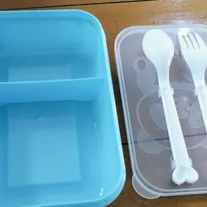 TEMPAT MAKAN ANAK,OMPRENG ANAK, LUNCHBOX SMALL PANDA, GREENLINE, SEKOLAH,TK,SD, FREE SENDOK+GARPU PLASTIK.