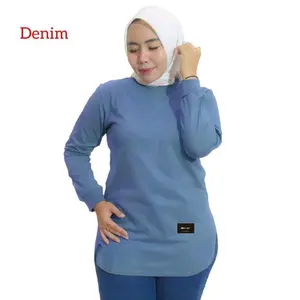 Kaos Polos Oval Wanita/Atasan Katun Meelabel/Kaos Lengan Panjang Wanita/Atasan Combed Wanita/ Baju Oblong Basic Lembut Nyaman Tangan