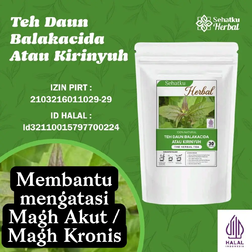 Sehatkuherbal Teh Daun Balakacida/Teh Daun Kirinyuh/ Teh Magh/Asam Lambung/Gerd isi 30 tea bag
