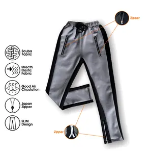 Celana Pria Wanita Hypebeast Celana Joger Pria Double Zipper Side Stripe Bahan Scuba Original Premium Sport Jogger  murah celanajoger mura h