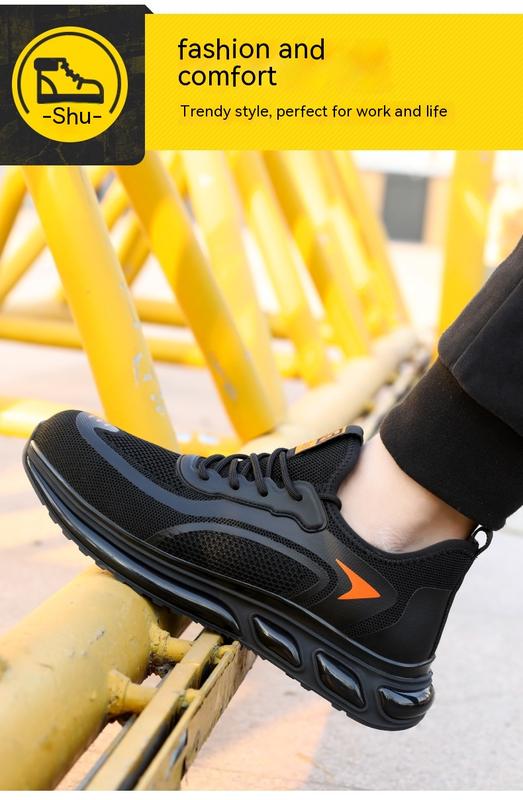 Product Introduction of Labor Protection Shoes Men's Anti-Smashing and Anti-Stab Safety Shoes Lightweight Comfortable Wear-Resistant Air Cushion Shock Absorption Protective Work Shoes 12