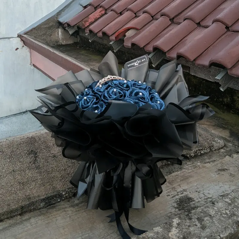Round Buket pita satin/buket pita/bouquet BYDIY 3
