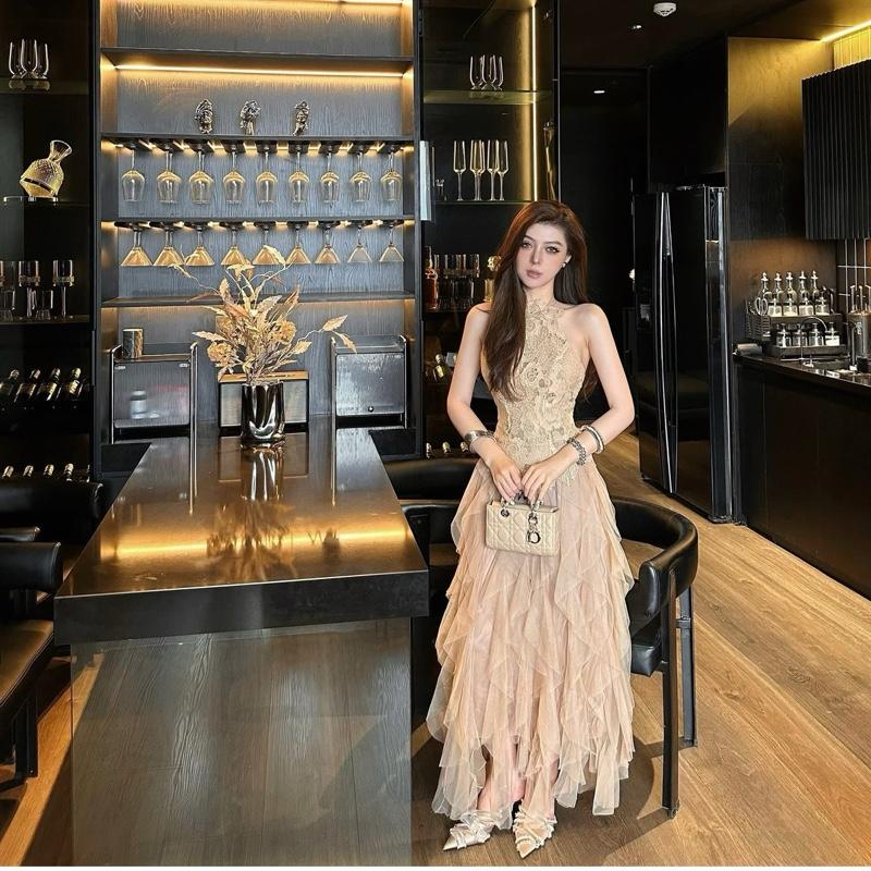  SET ÁO REN CỔ YẾM KÈM CHÂN VÁY TẦNG PHỐI LƯỚI BAUBESTUDIO  M55  