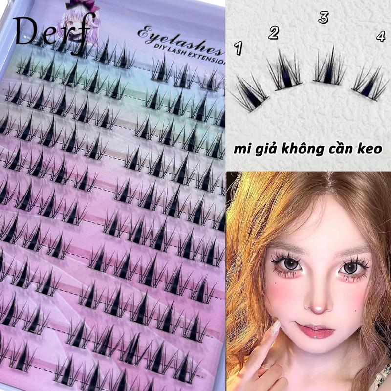 Lông Mi Giả, Tự Dính, 10 Hàng, Không Cần Keo, Thích Hợp Cho Người Mới Bắt Đầu, 120 Cụm, 10-13mm, Có Keo