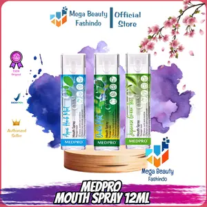 Medpro Mouth Spray 12ML | Penyegar Bau Mulut | Mouthspray | Mint | Japanese Green Tea | Double Mint | Aqua Herbal Mint