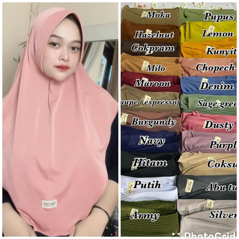 (PAKET 3 PCS) Bergo hamidah jersey akrilik size L Embos Jilbab Hitam Lembut 5