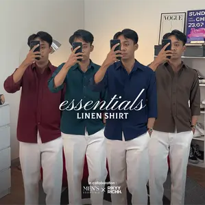 MEN'S ESSENTIAL LINEN SHIRT | Kemeja Linen Basic Pria | Clean Outfit Casual Style