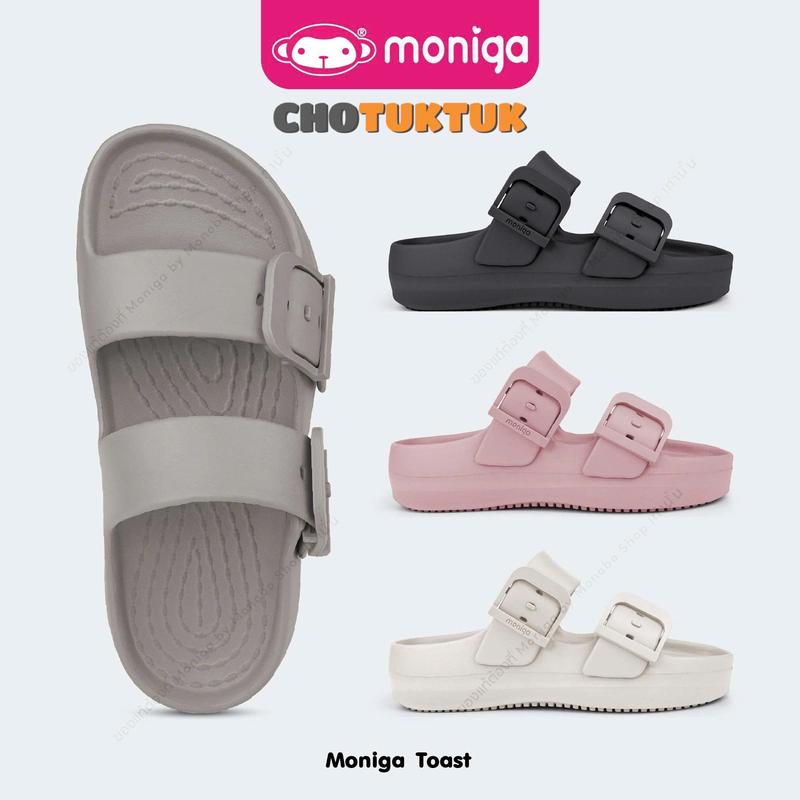 Dép Thái Lan nữ cao su non đế cao quai nút khóa Moniga MNG TOAST