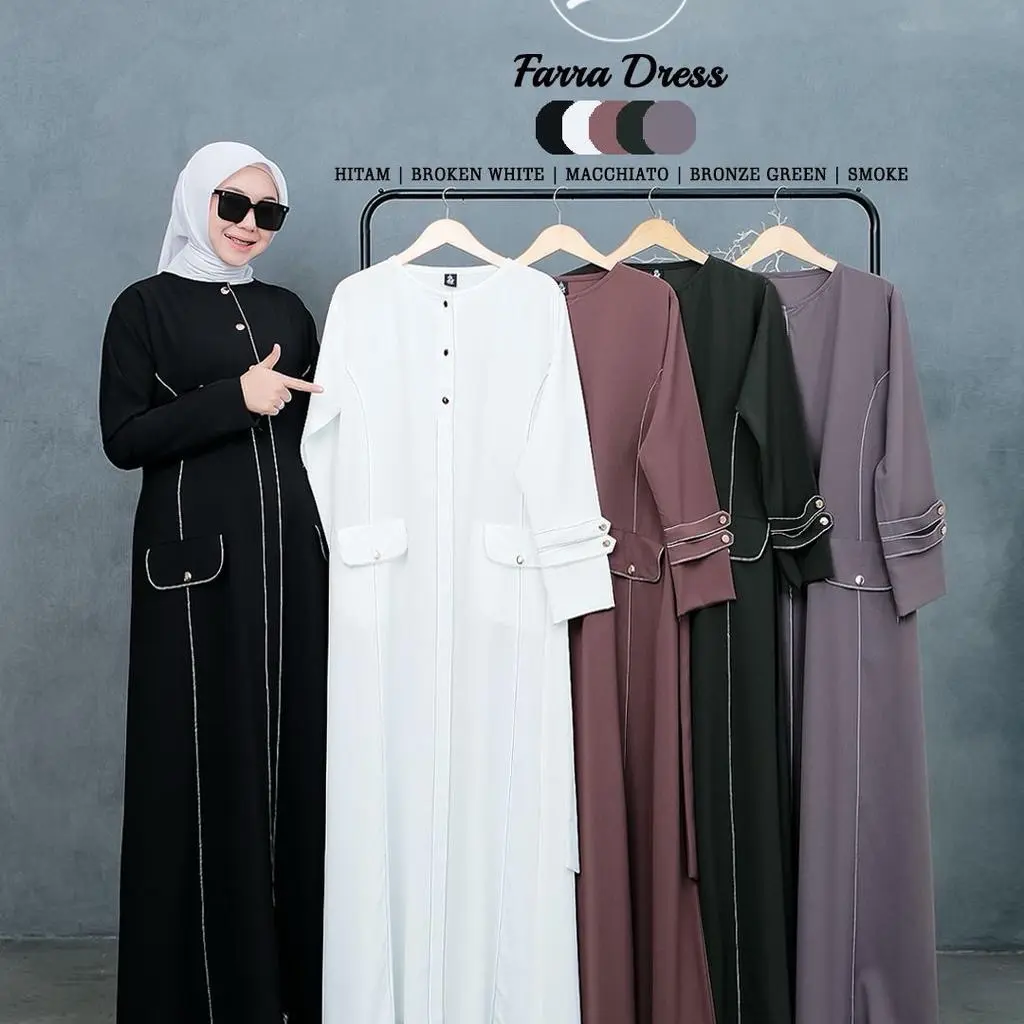 FARA DRESS BY ZR MATT SABRINA PREMIUM PAKAIAN GAMIS MUSLIM WANITA SIMPLE OOTD OUTFIT KEKINIAN