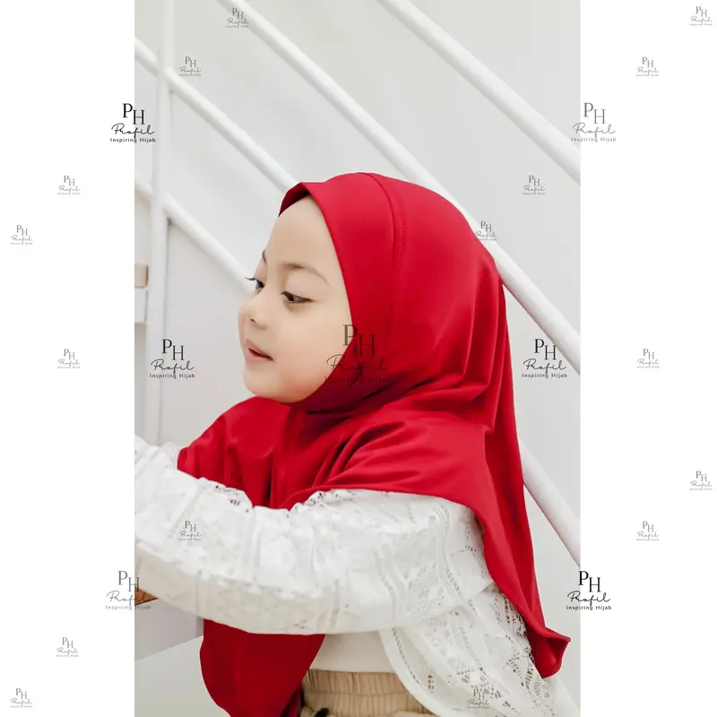 Hijab Malay Dagu Anak 0-4th / Jilbab Anak Dagu Malaysia Jersey / Bergo Anak Dagu Malay 6