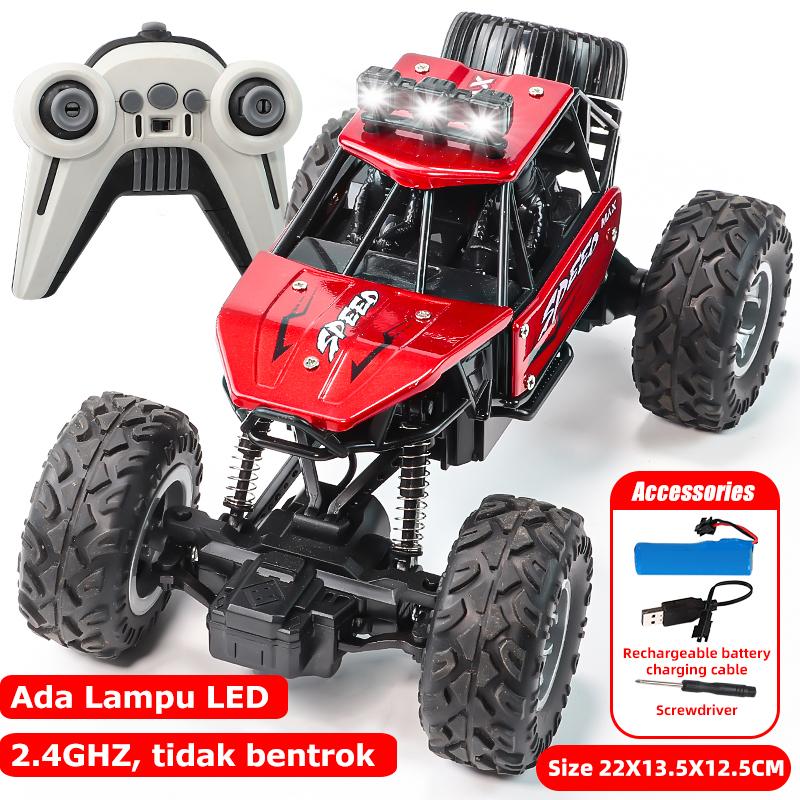 Rc Mobil 1:18 Remot Control Rock Crawler Off-road Body Alloy Maianan Anak Baterai Remote