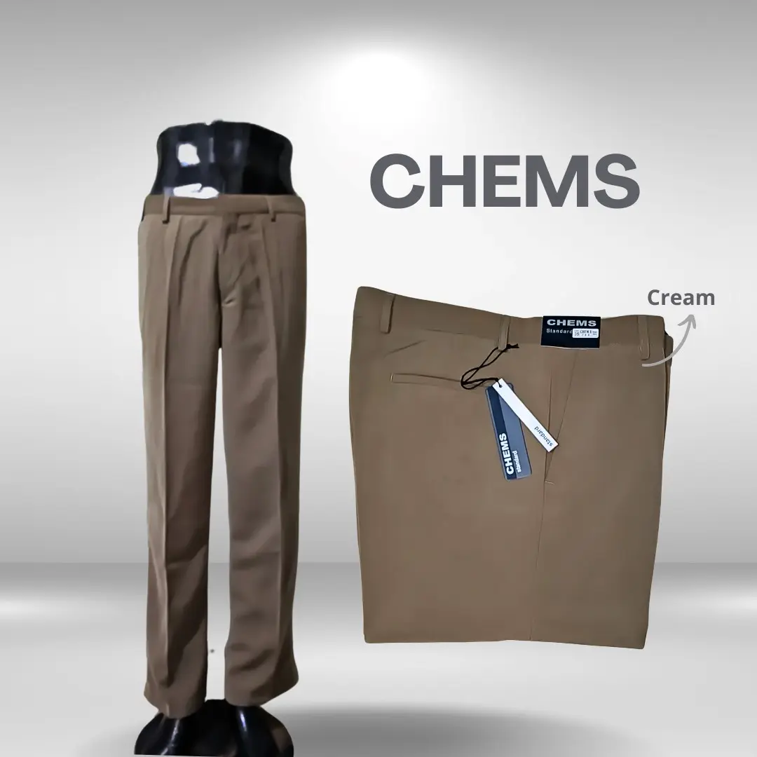 CHEMS STANDARD ORIGINAL - CREAM - CELANA BAHAN FORMAL - CELANA KANTOR FORMAL