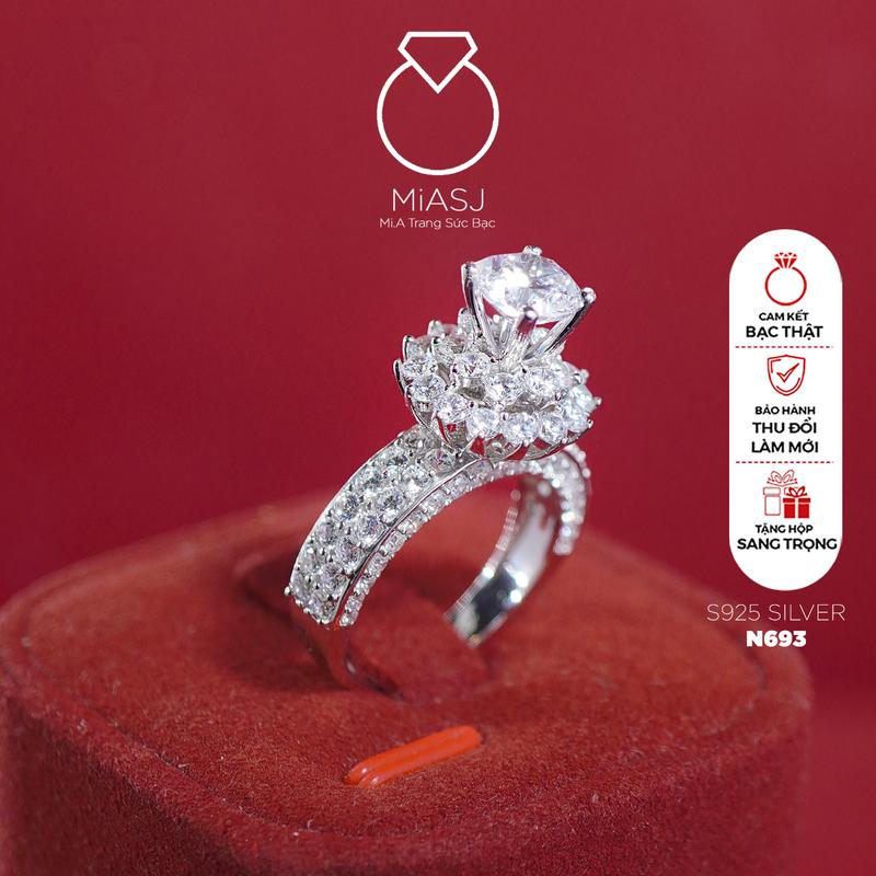  N693 - Nhẫn nữ bạc Ý S925 cao cấp | MiASJ Mi.A Trang sức bạc 