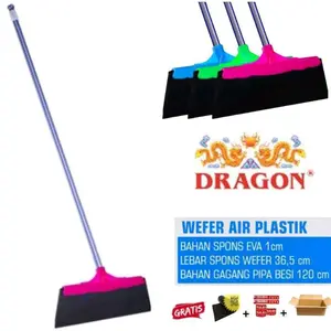 Dragon Wiper Lantai Dragon Wefer Air Plastik Bahan Spons EVA 1cm Lebar Spons 365cm Gagang Pipa Besi 120cm