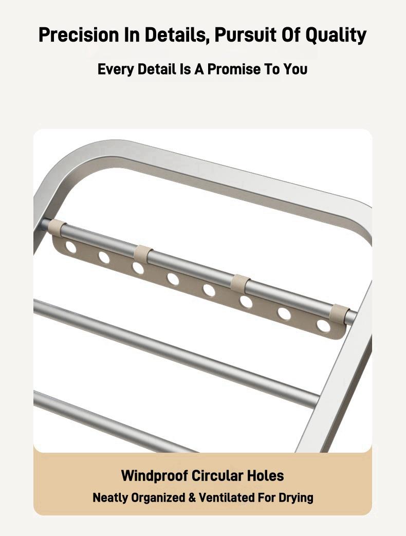 Product Introduction of [SG Stock]Foldable Clothes Drying Rack Multifunctional Laundry Rack With Wheel Stainless Steel Thickened Carbon Steel 22