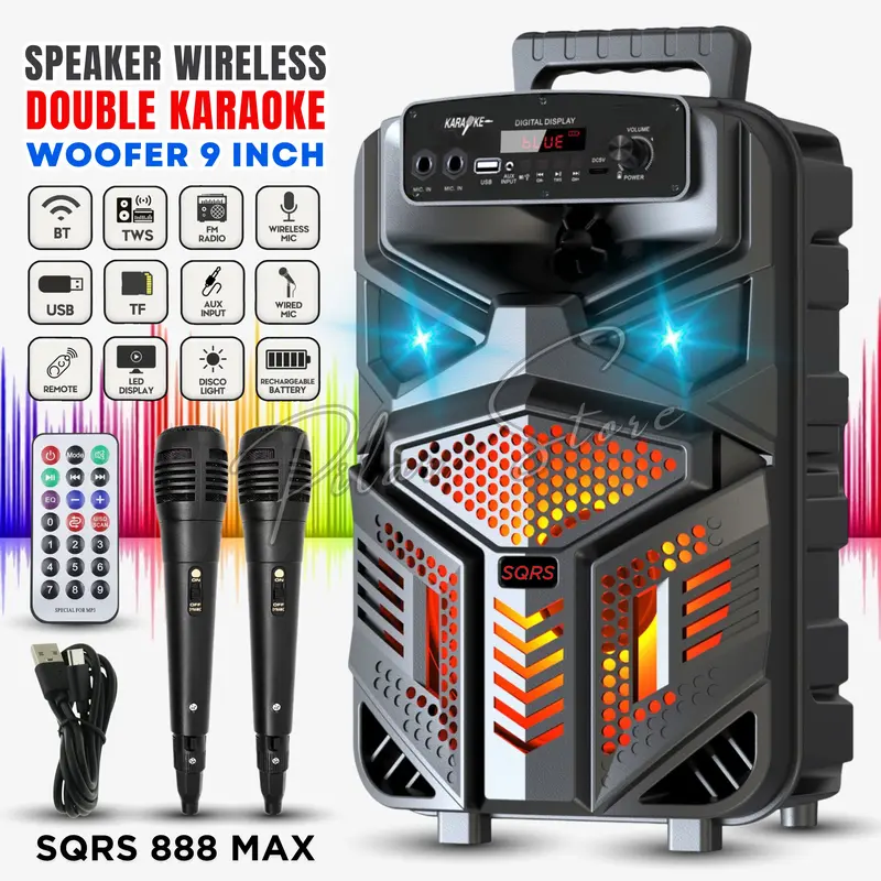 Salon Aktif Karaoke Mouth Speaker Speaker Bluetooth Fleco F-1102K