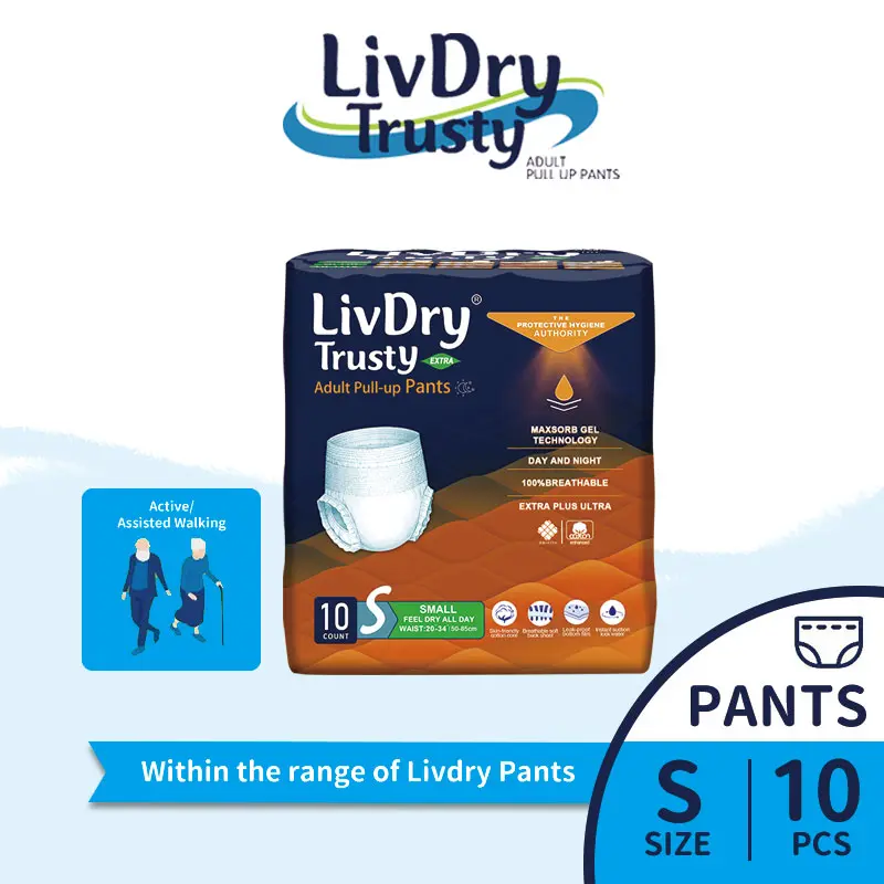 Liv Dry 10 Pcs Japan Adult Diaper Adult Pull Up Pants S/M/L/XL Good Quality Cotton