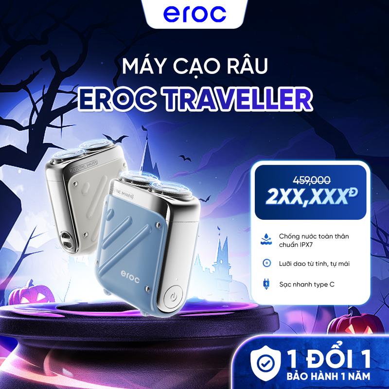 Máy cạo râu EROC TRAVELLER MINI KKXZ021 (nhiều màu) - Chuyên Gia Cạo Râu Mini, Chống nước IPX7, Lưỡi dao tự mài, Sạc nhanh Type-C