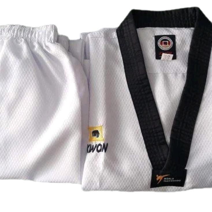 Võ Phục Taekwondo Kwon Vải Kim Cương Siêu Nhẹ - Cổ ĐEN VÀ CỔ ĐỎ ĐEN